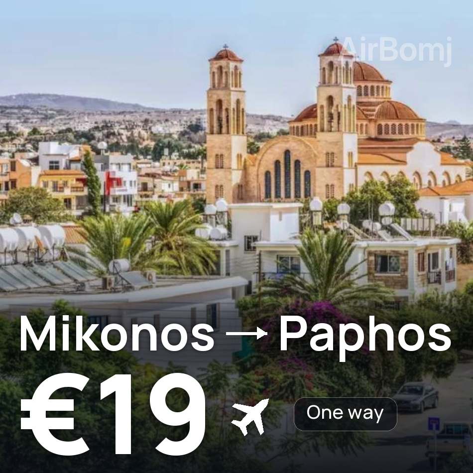 Biglietto aereo: Mykonos — Pafo, €19