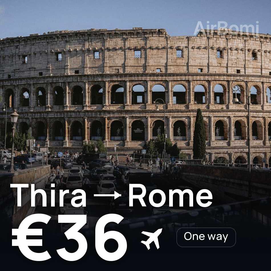 Biglietto aereo: Santorini — Roma, €36