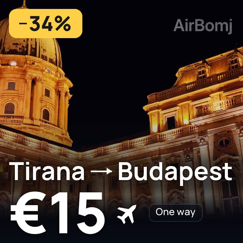 Flight ticket: Tirana to Budapest, €15