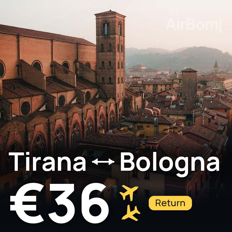 Billet d'avion : Tirana — Bologne, €36