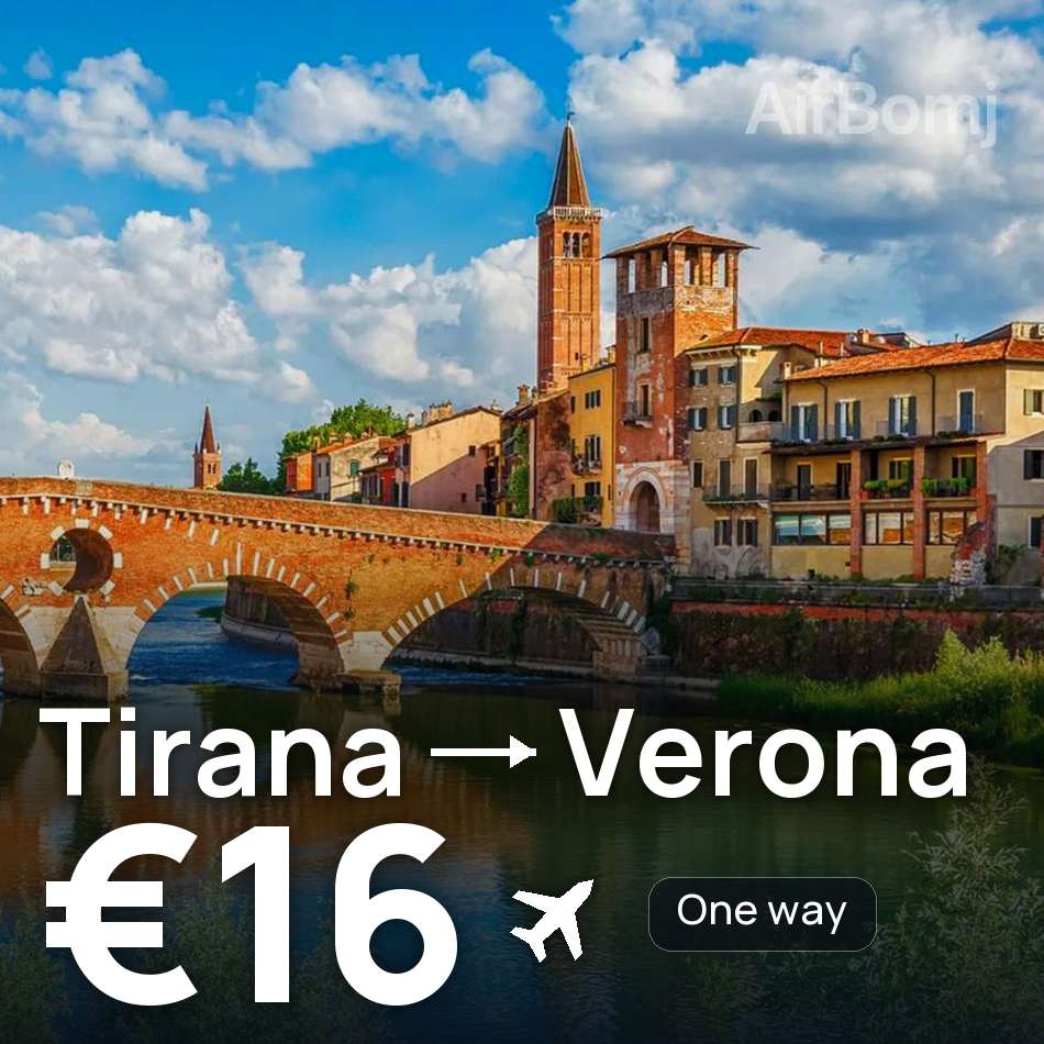 Flight ticket: Tirana to Verona, €16