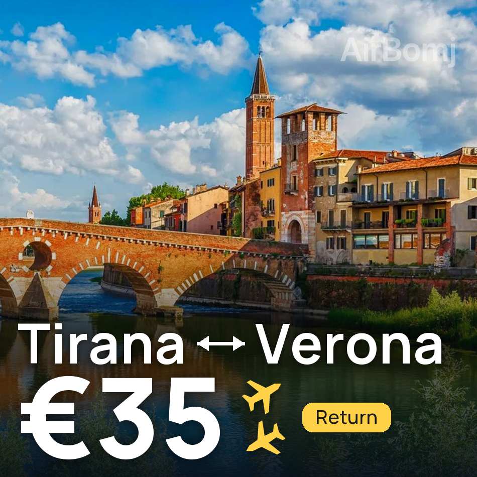 Flight ticket: Tirana to Verona, €35