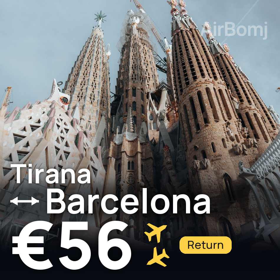 Flight ticket: Tirana to Barcelona, €56