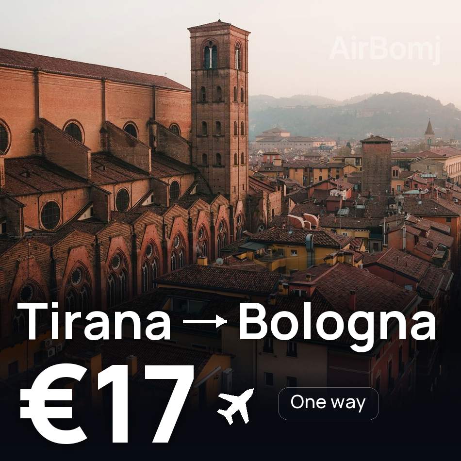 Flight ticket: Tirana to Bologna, €17