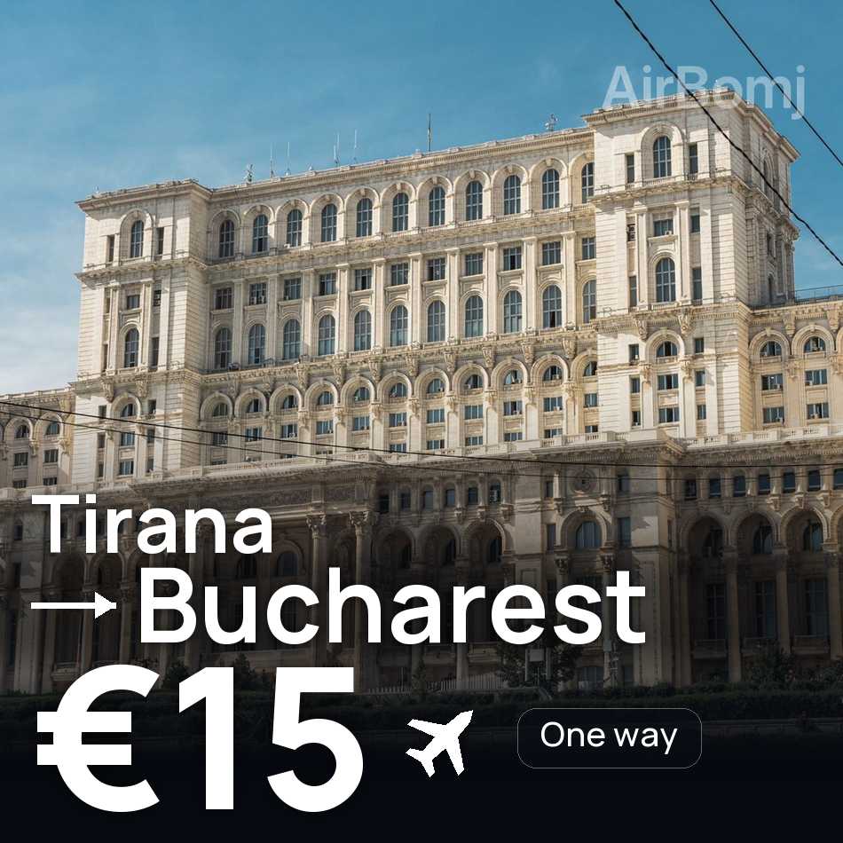 Flight ticket: Tirana to Bucharest, €15