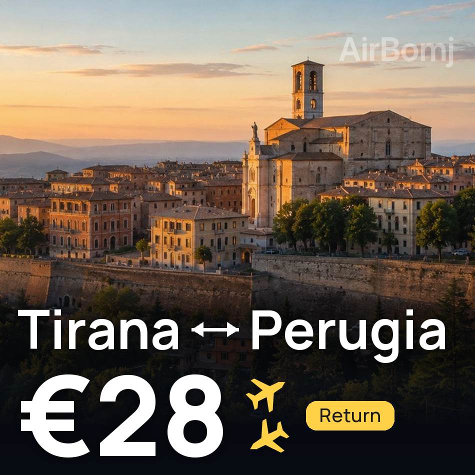 Flight ticket: Tirana to Perugia, €28