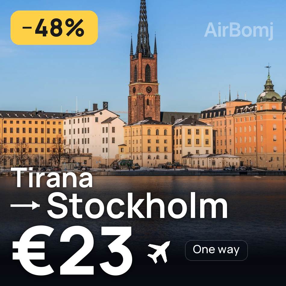 Flight ticket: Tirana to Stockholm, €23