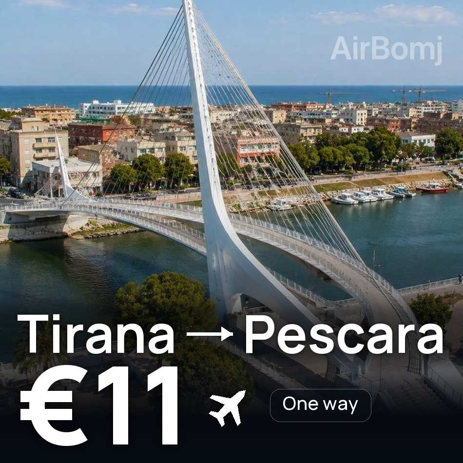 Flight ticket: Tirana to Pescara, €11