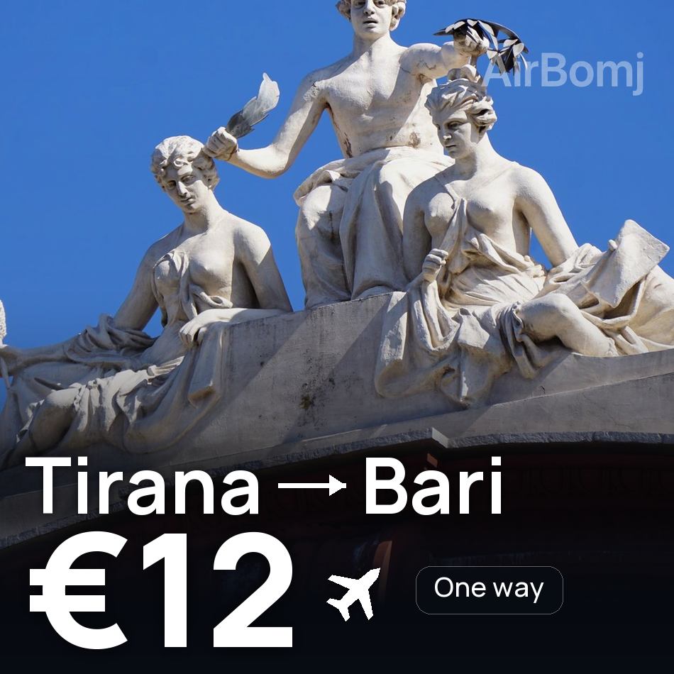 Flight ticket: Tirana to Bari, €12