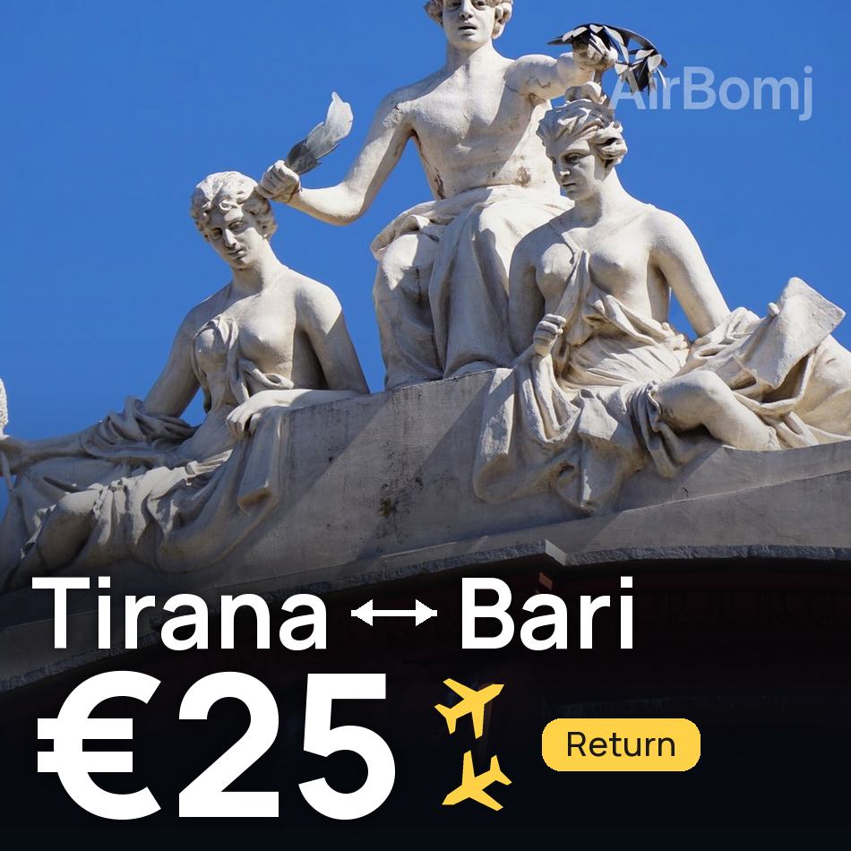 Flight ticket: Tirana to Bari, €25