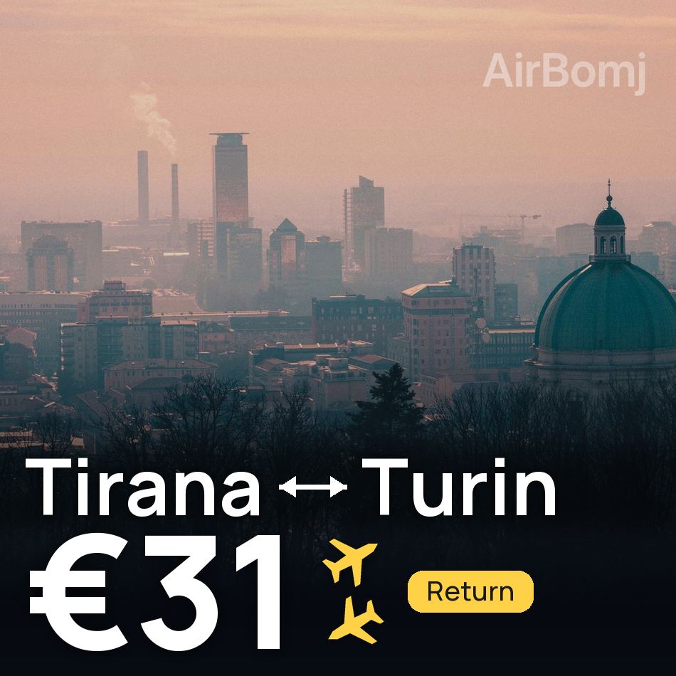 Flight ticket: Tirana to Turin, €31
