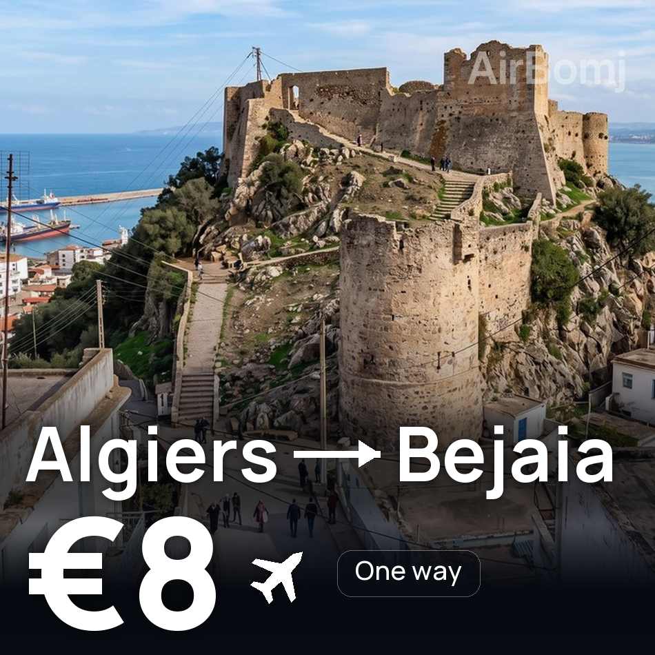 Flight ticket: Algiers to Bejaia, €8