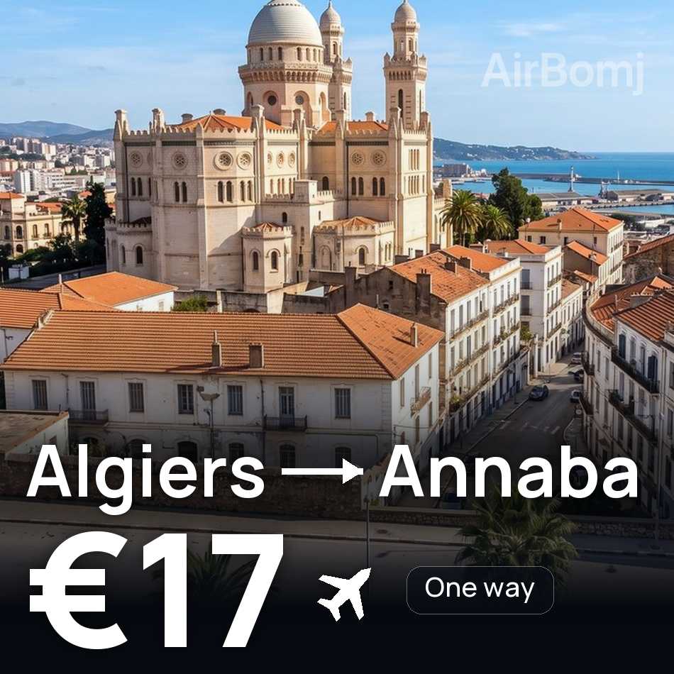 تذكرة طيران: الجزائر العاصمة — عنابة، €17