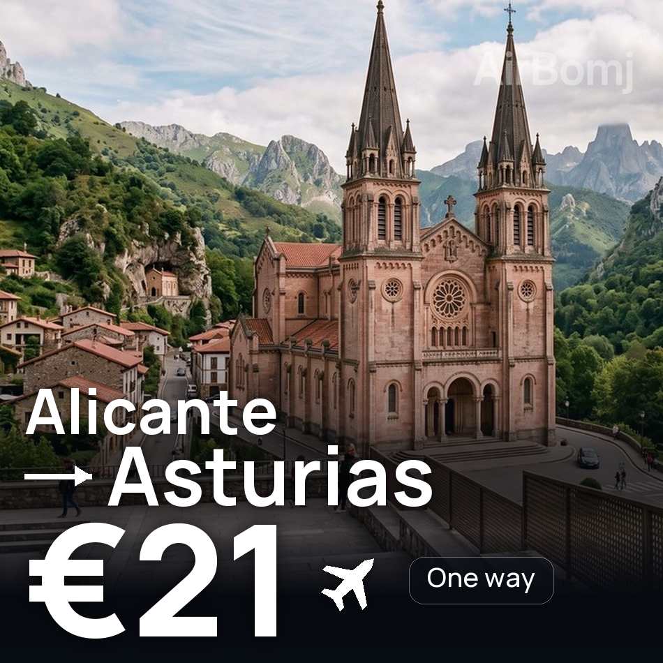 Flight ticket: Alicante to Asturias, €21