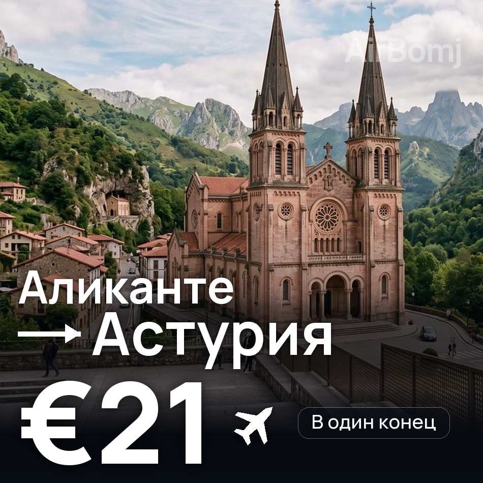 Авиабилет: Аликанте — Астурия, €21