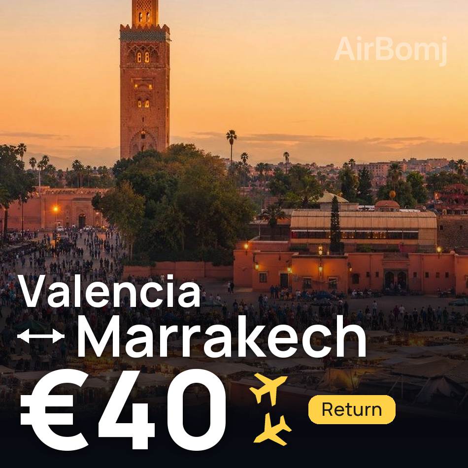 Flight ticket: Valencia to Marrakech, €40