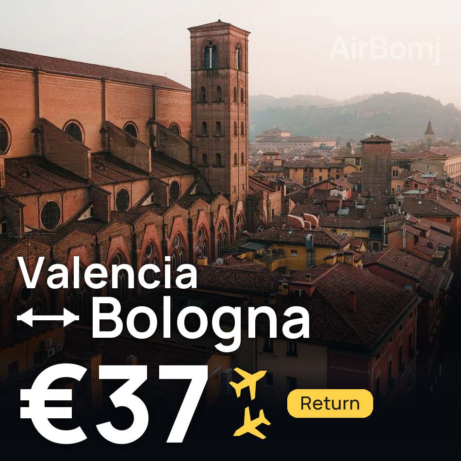 Flight ticket: Valencia to Bologna, €37