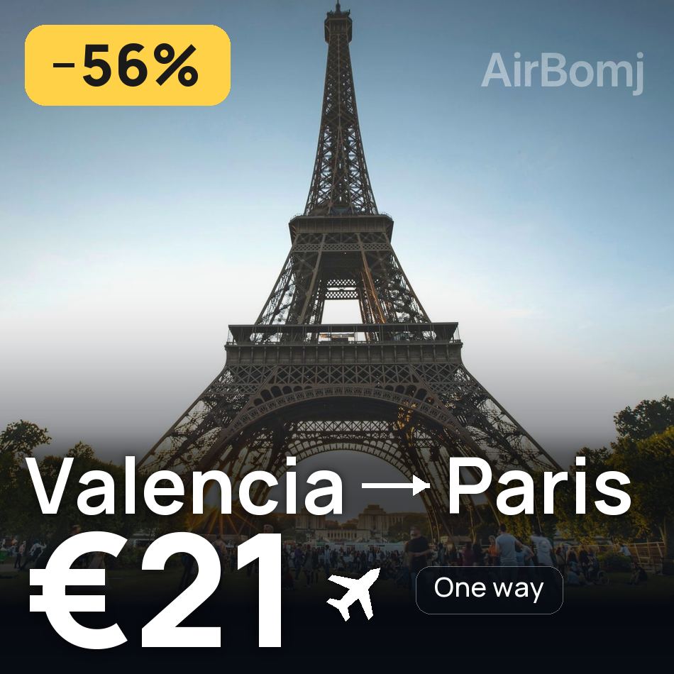 Flight ticket: Valencia to Paris, €21