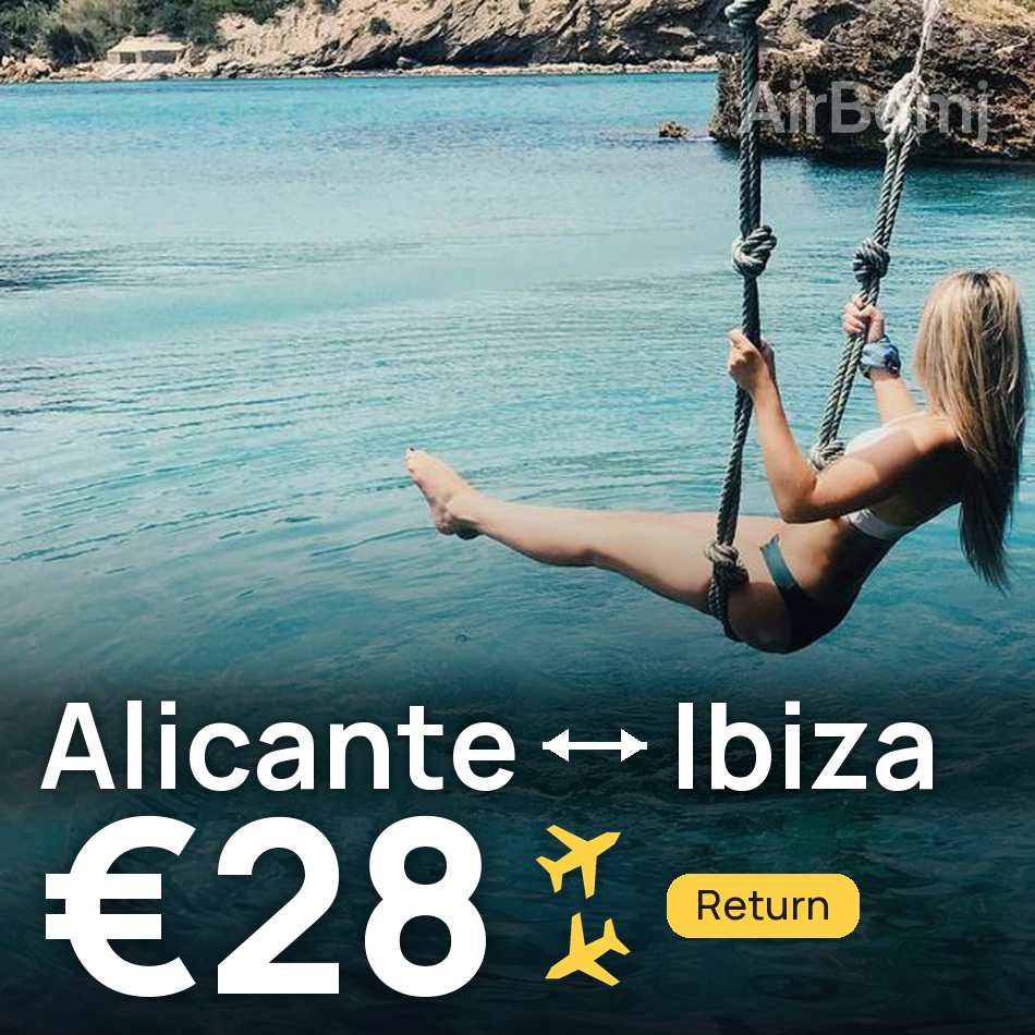 Flight ticket: Alicante to Ibiza, €28