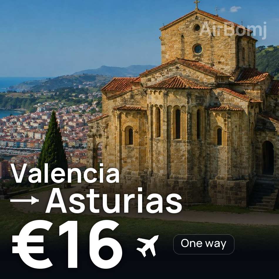 Flight ticket: Valencia to Asturias, €16