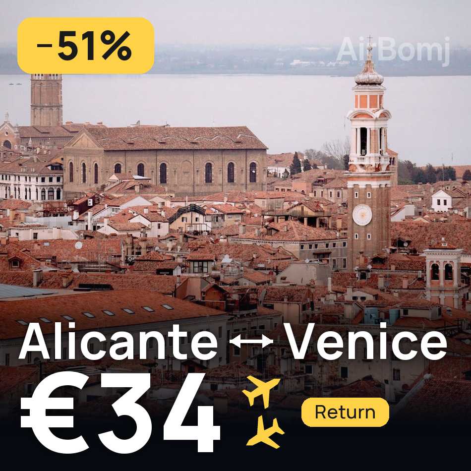 Flugticket: Alicante — Venedig, €34