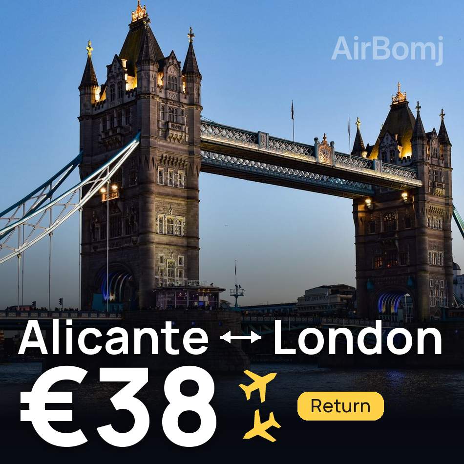 Uçak bileti: Alicante — Londra, €38