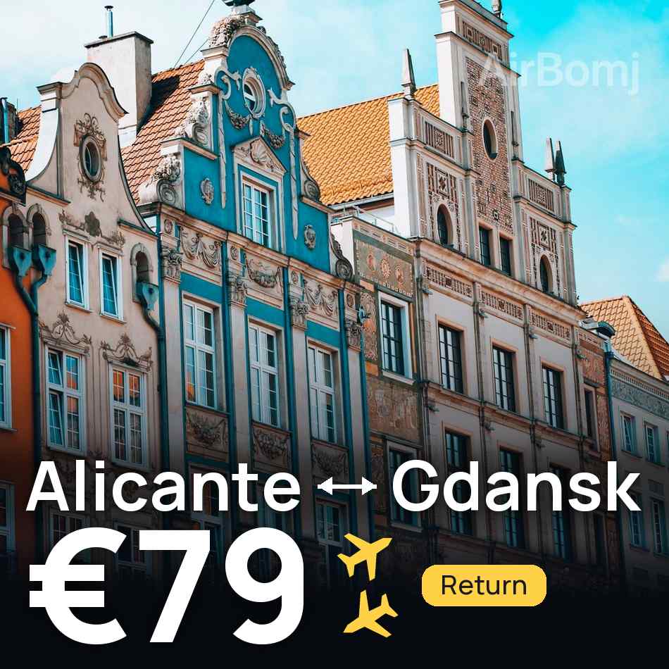 Flight ticket: Alicante to Gdansk, €79