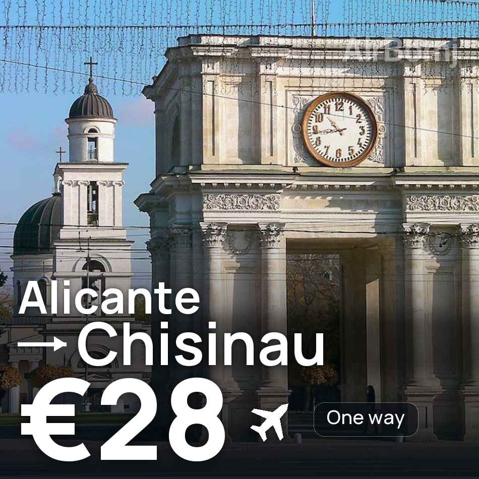 Flight ticket: Alicante to Chisinau, €28