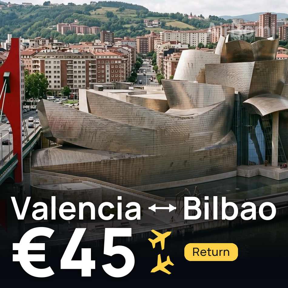 Flight ticket: Valencia to Bilbao, €45