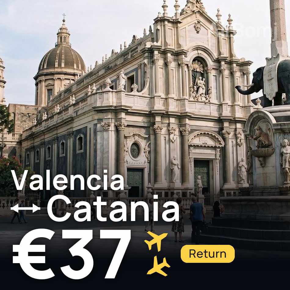 Flight ticket: Valencia to Catania, €37