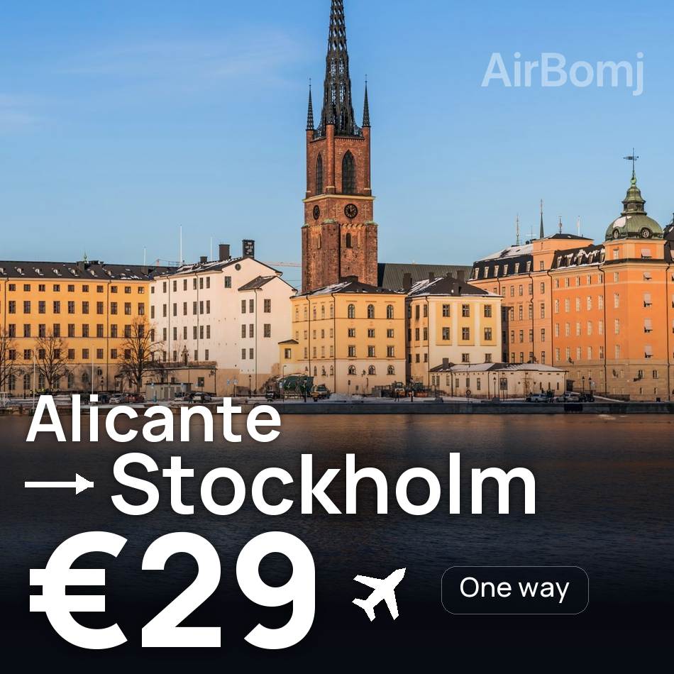 Flight ticket: Alicante to Stockholm, €29