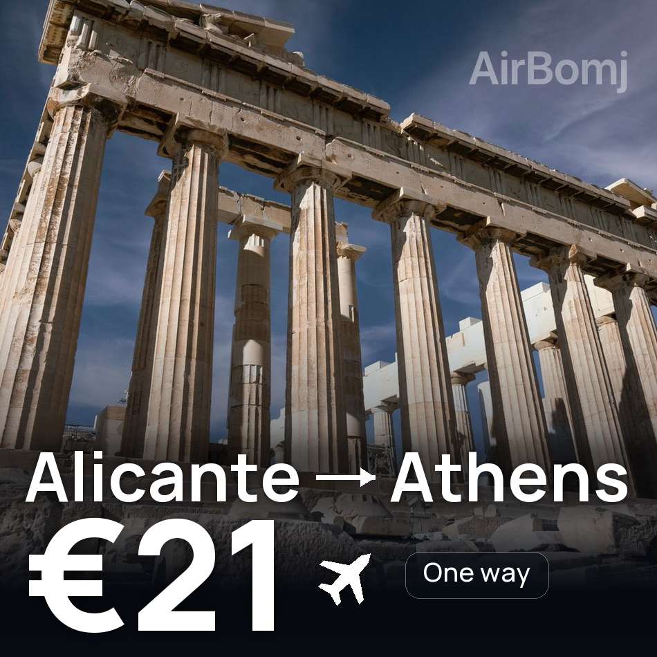 Flight ticket: Alicante to Athens, €21
