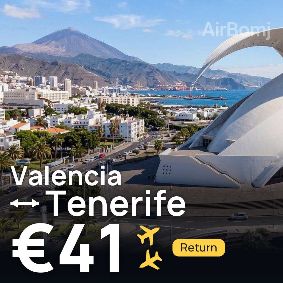 Flight ticket: Valencia to Tenerife, €41