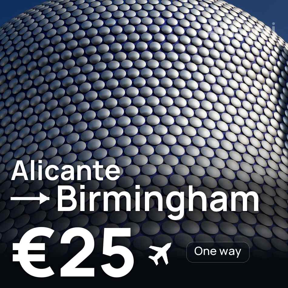 Flight ticket: Alicante to Birmingham, €25