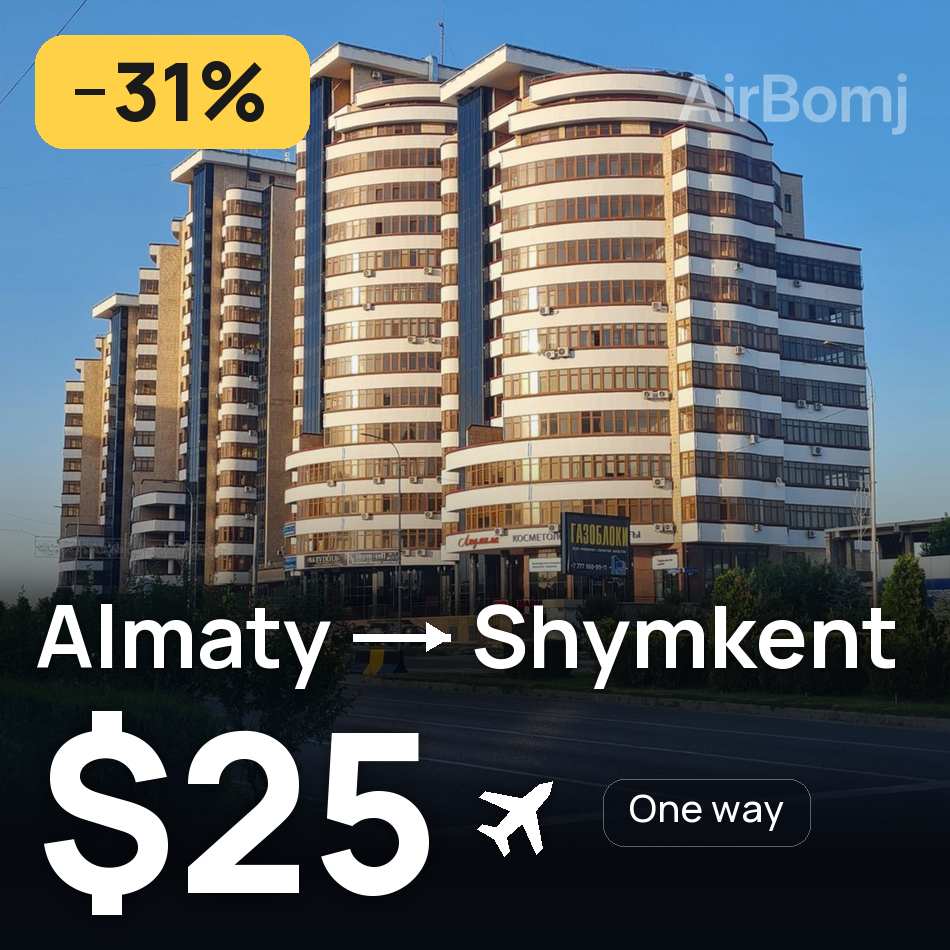 Billete de avión: Alma Ata — Shymkent, $25