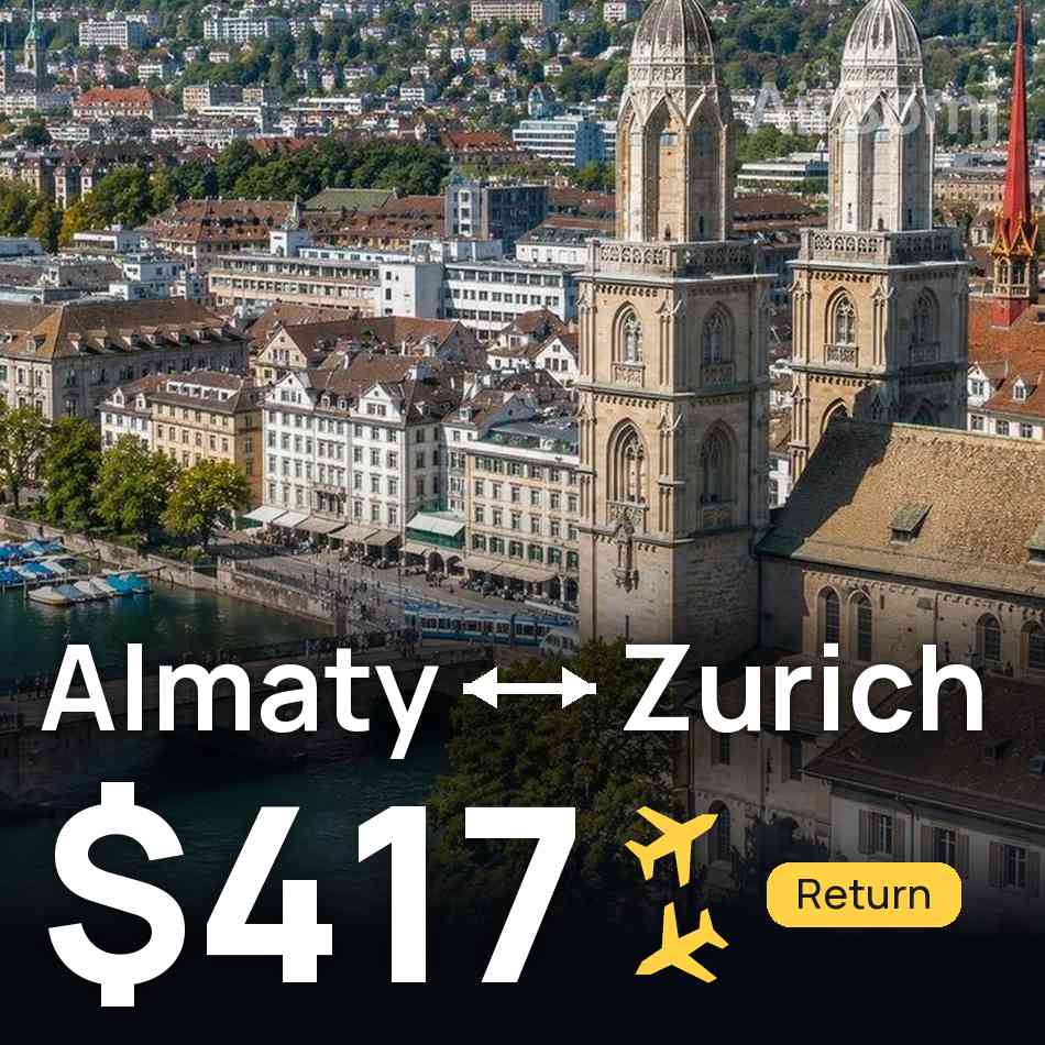 Flugticket: Almaty — Zürich, $417