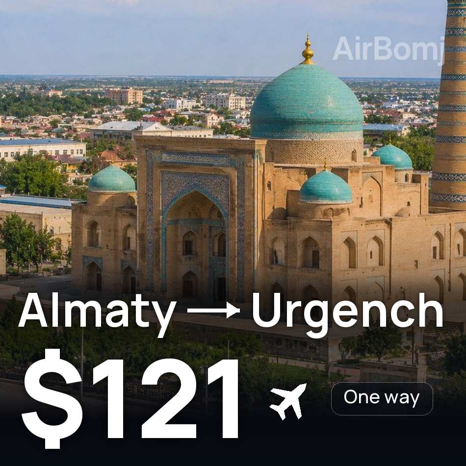 Tiket pesawat: Almaty — Urgench, $121