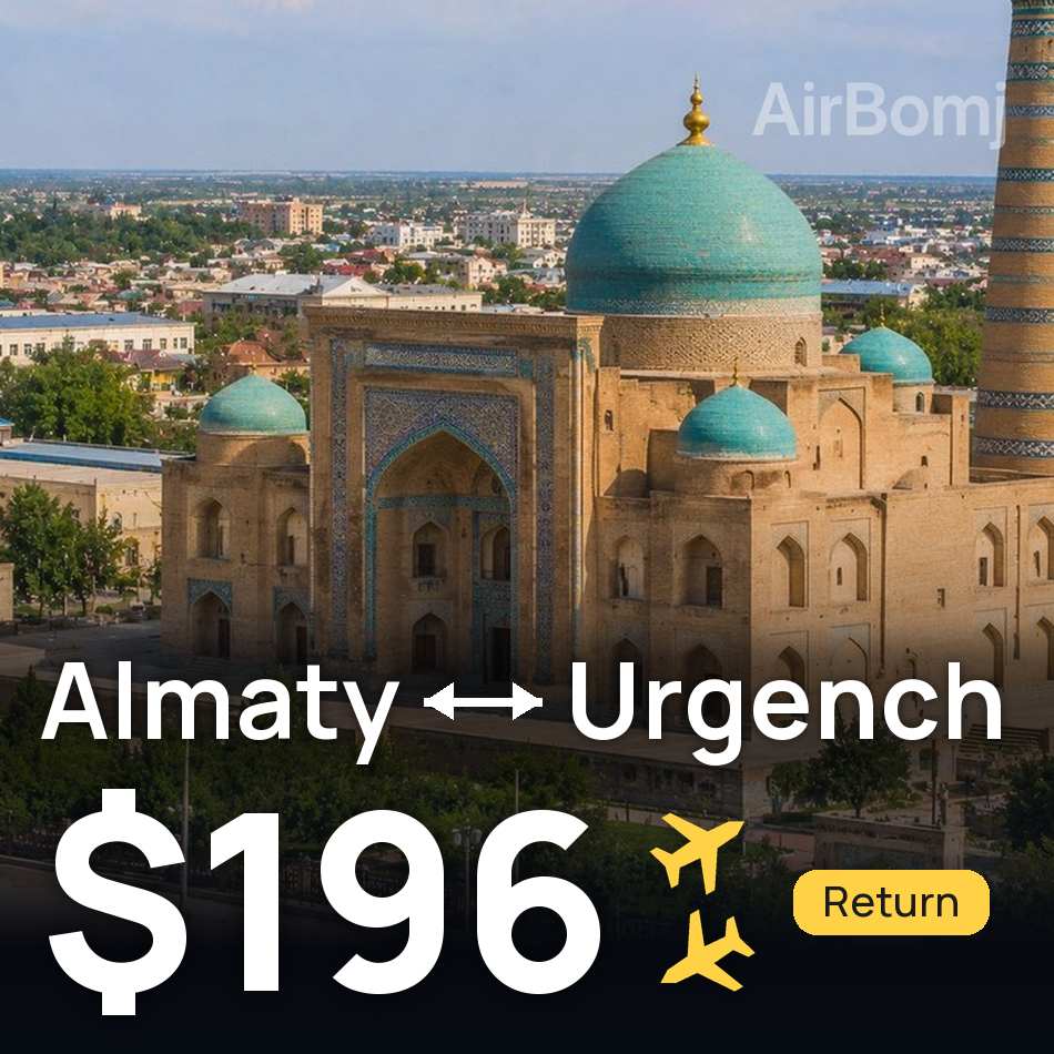 Flugticket: Almaty — Urganch, $196
