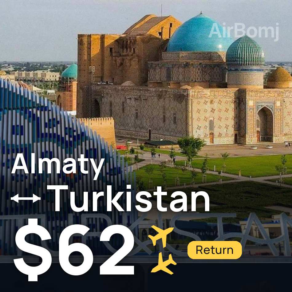 Flugticket: Almaty — Turkistan, $62