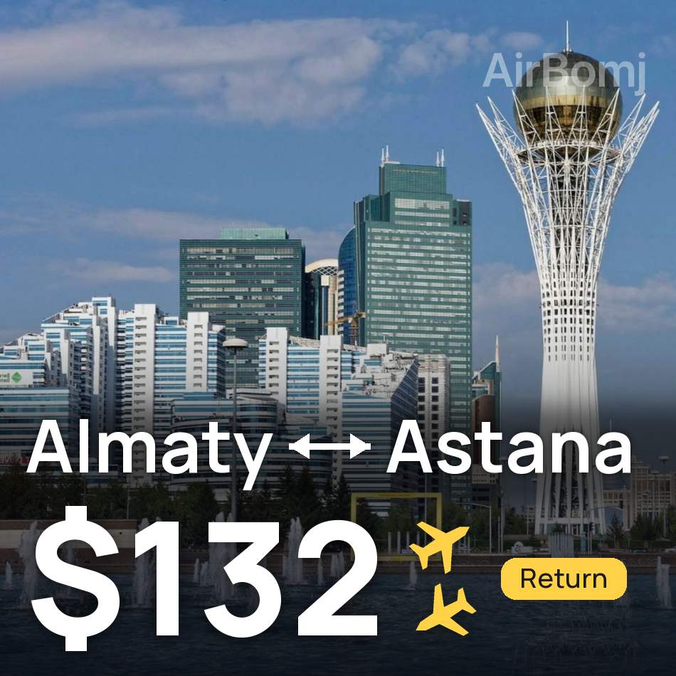 Flugticket: Almaty — Astana, $132