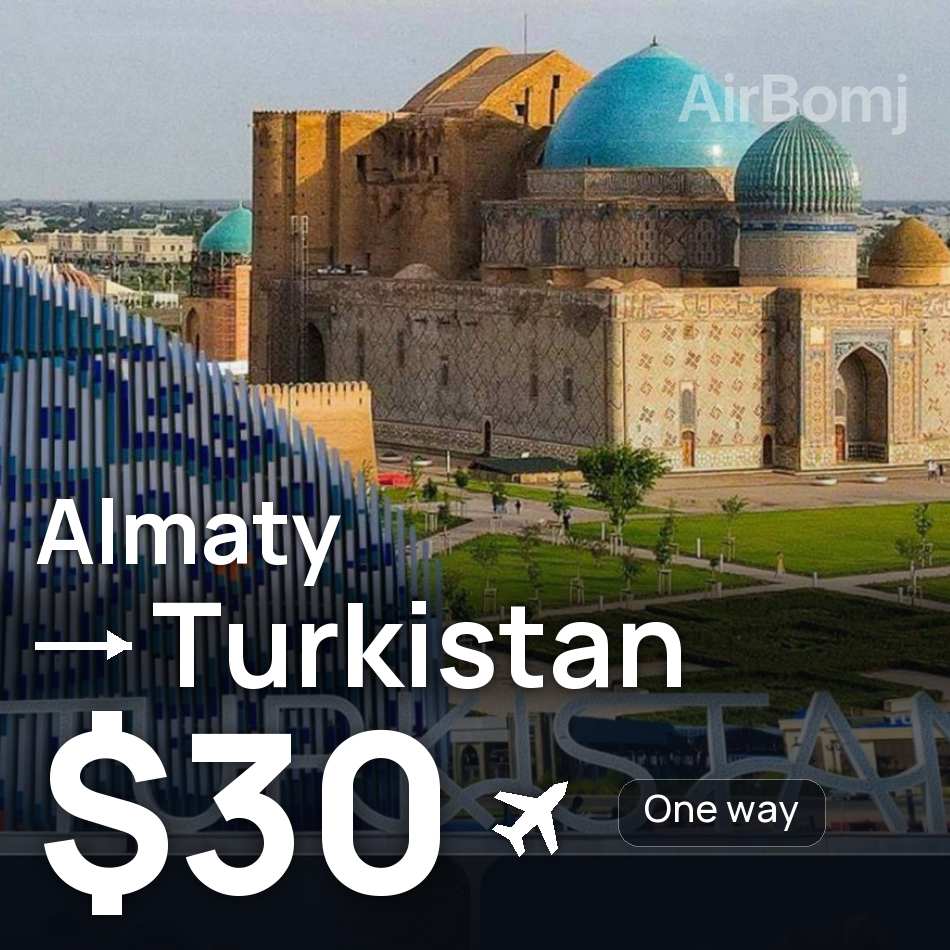 Tiket pesawat: Almaty — Turkistan, $30