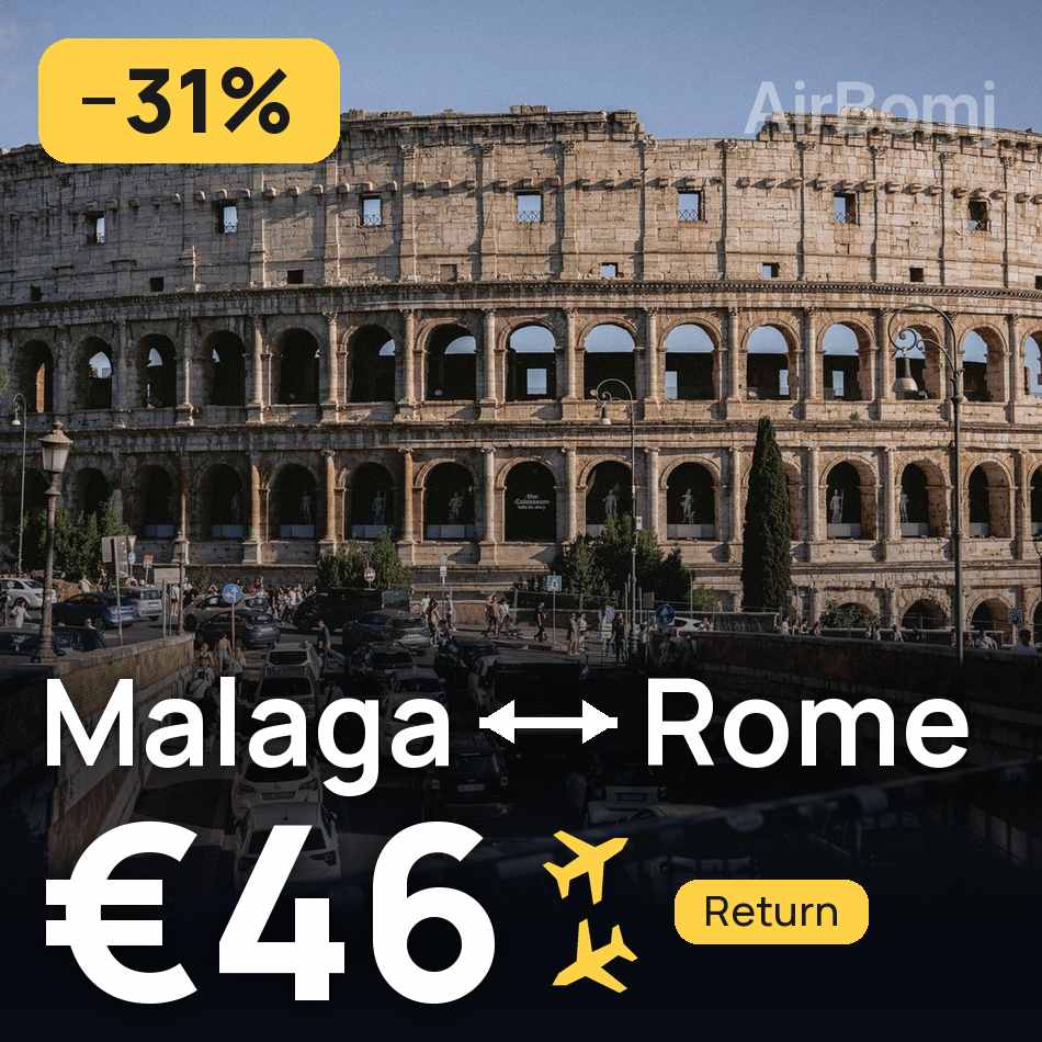 تذكرة طيران: مالاجا — روما، €46