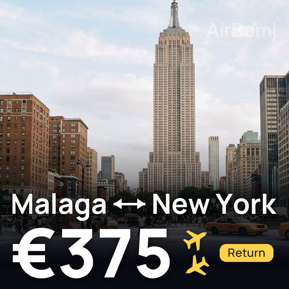 تذكرة طيران: مالاجا — نيويورك، €375