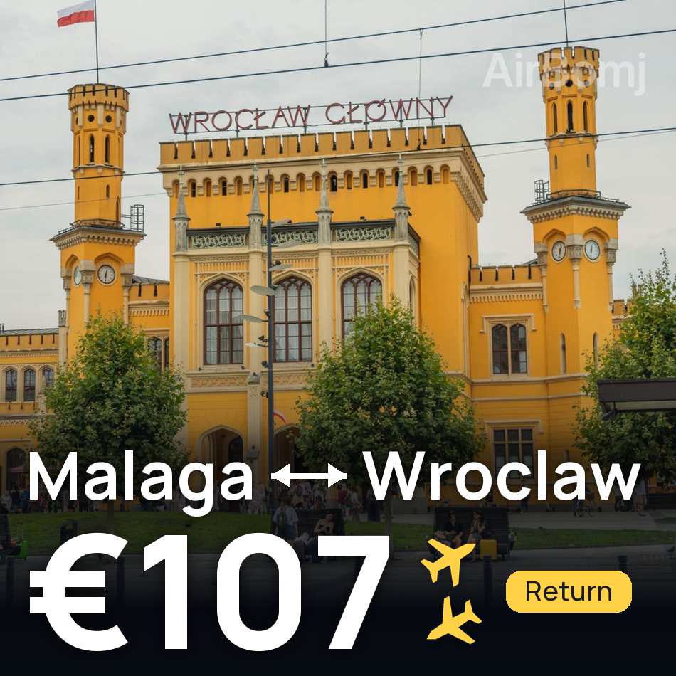 تذكرة طيران: مالاجا — ڤروتسواف، €107