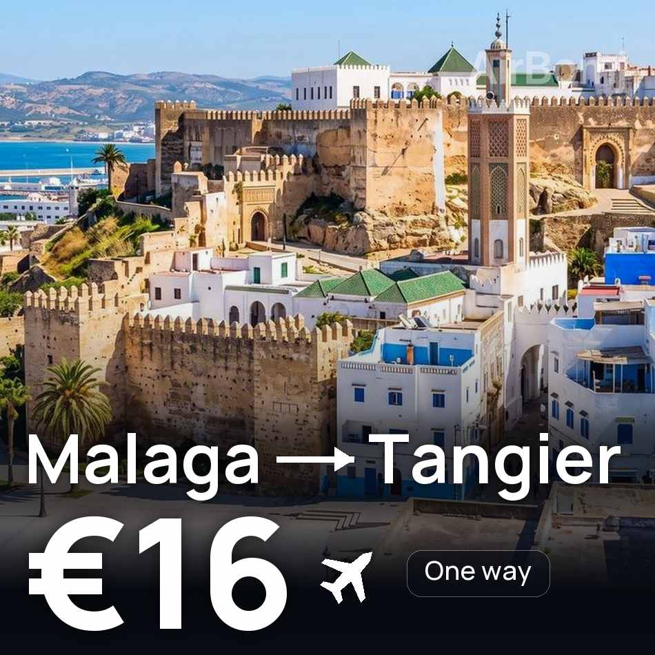 تذكرة طيران: مالاجا — طنجة، €16