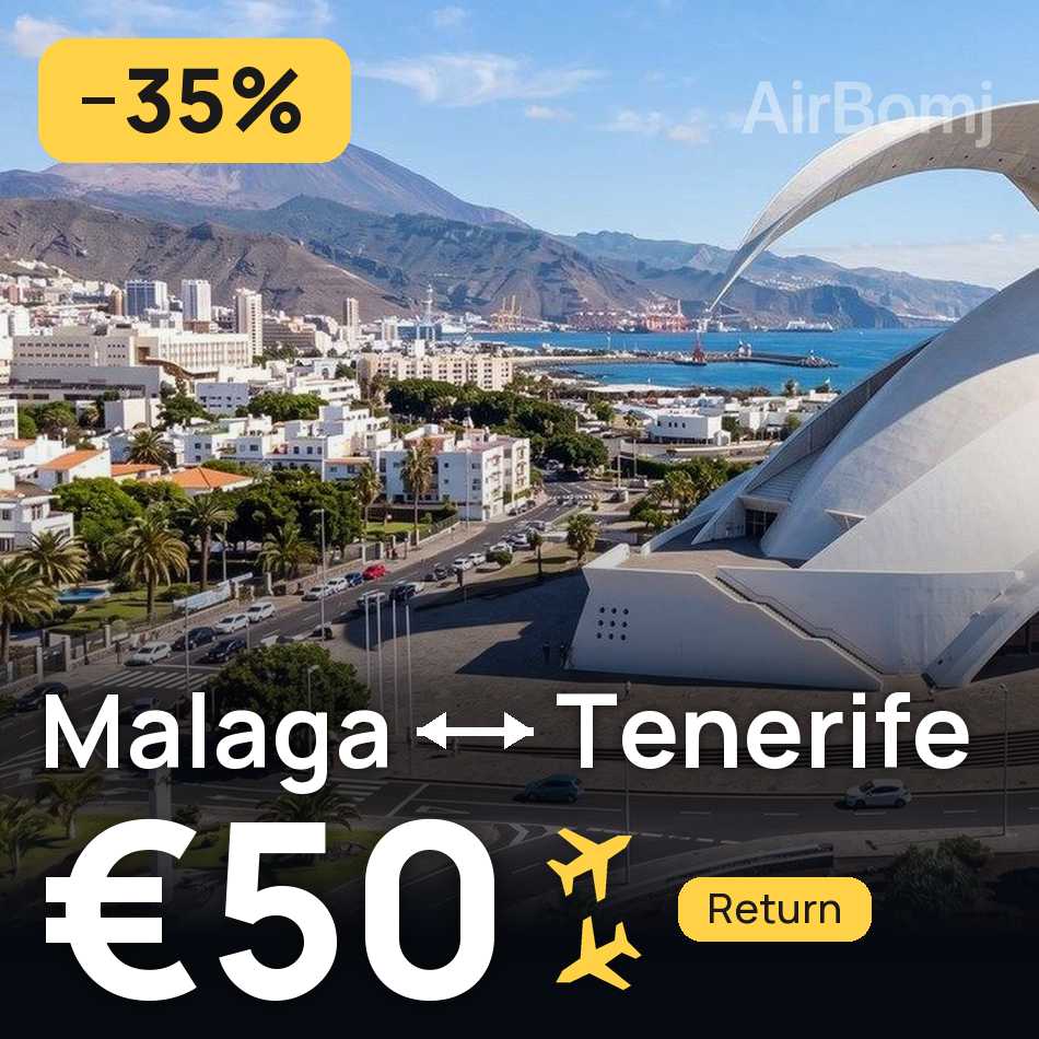 تذكرة طيران: مالاجا — تنريفي، €50