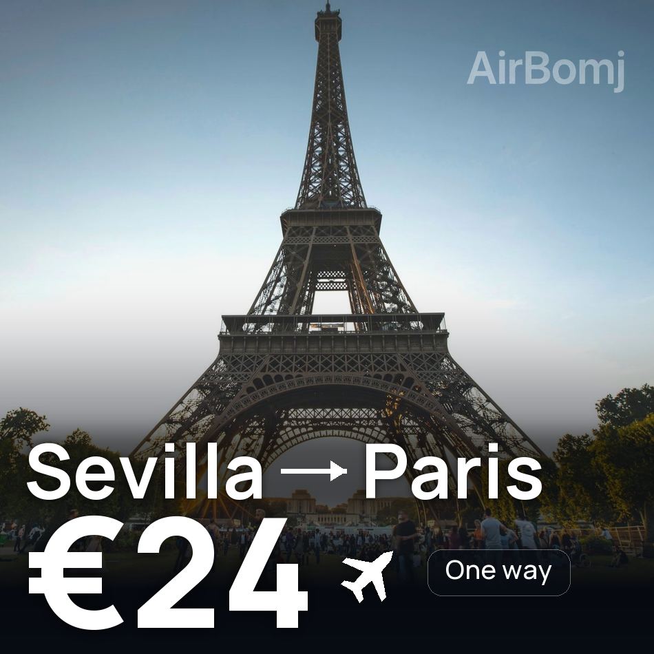 تذكرة طيران: إشبيلية — باريس، €24