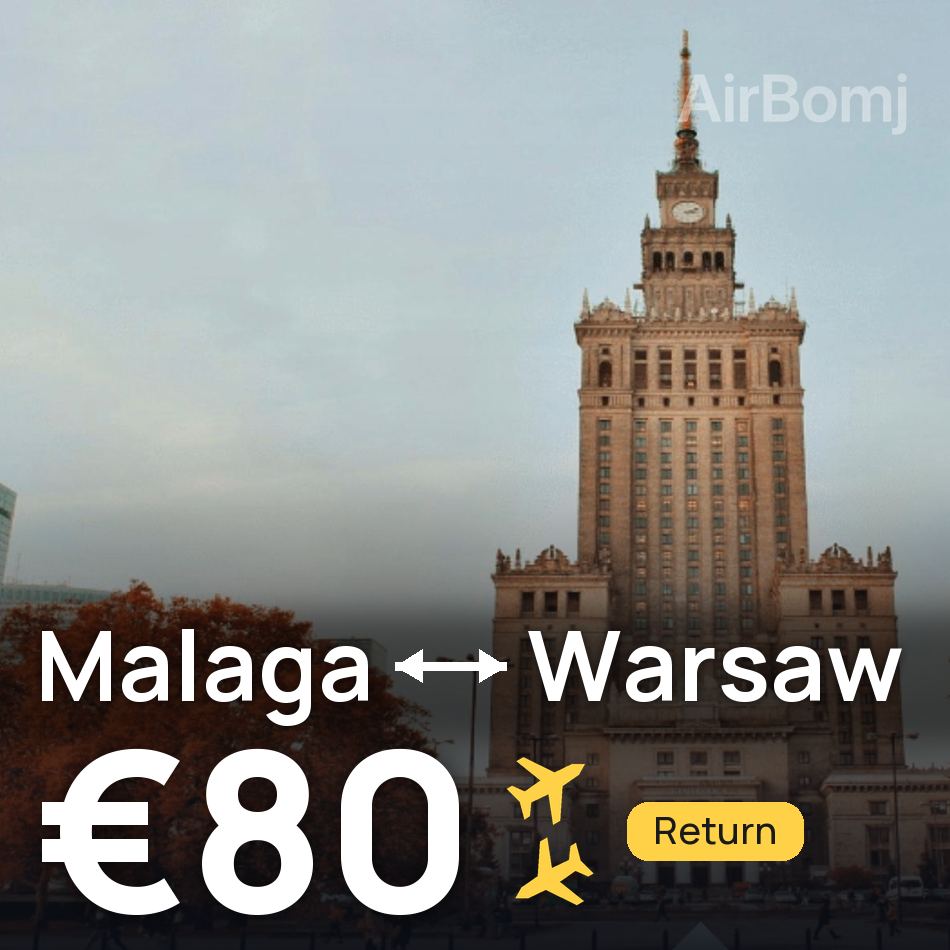 تذكرة طيران: مالاجا — وارسو، €80