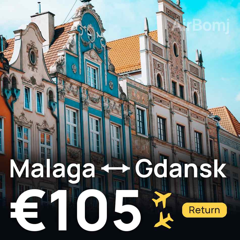تذكرة طيران: مالاجا — جدانسك، €105