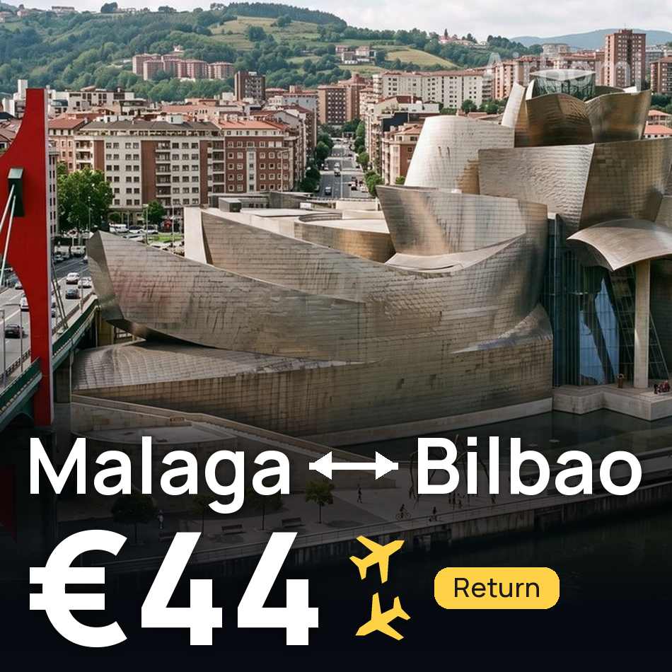 تذكرة طيران: مالاجا — بيلباو، €44